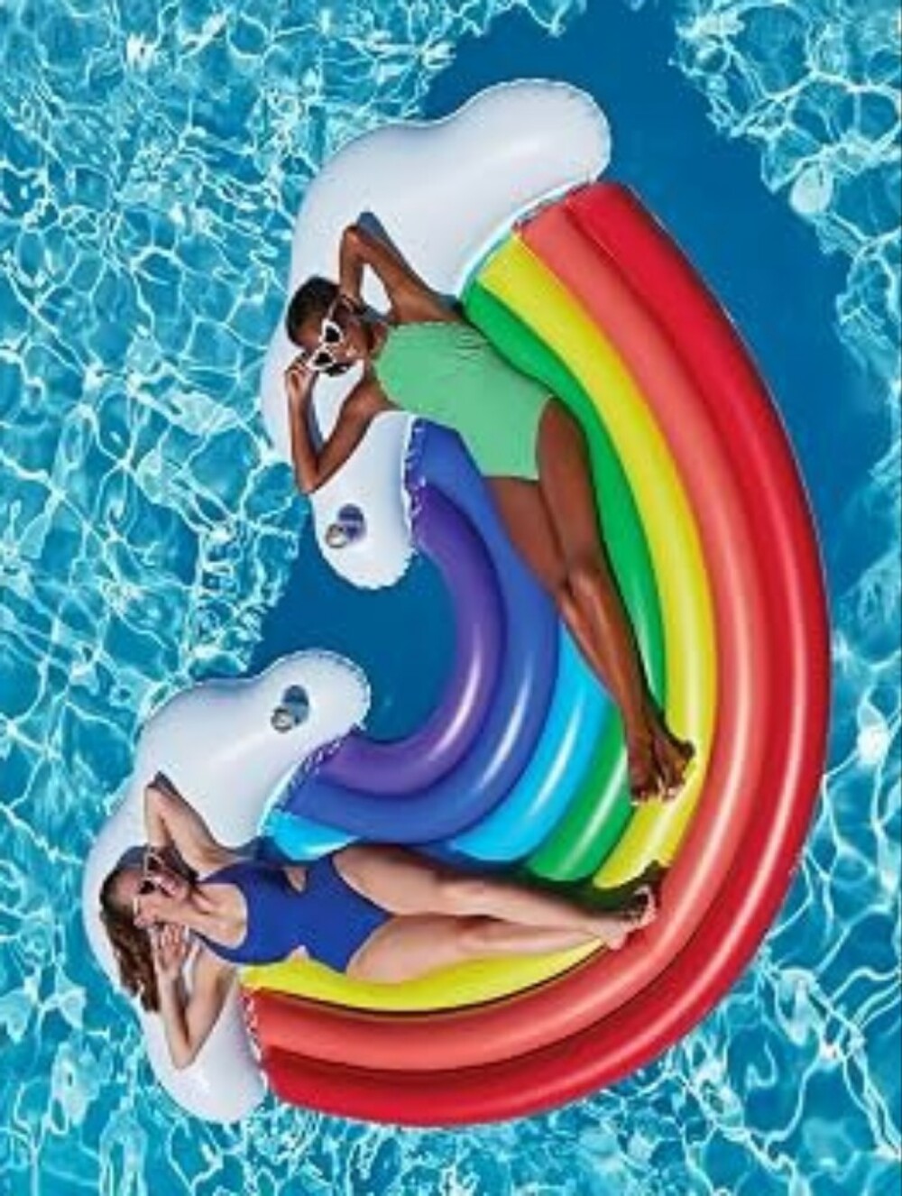 Member's Mark 2-Person Rainbow Pool Float Inflatable 10 Ft NIB Large Summer Lake